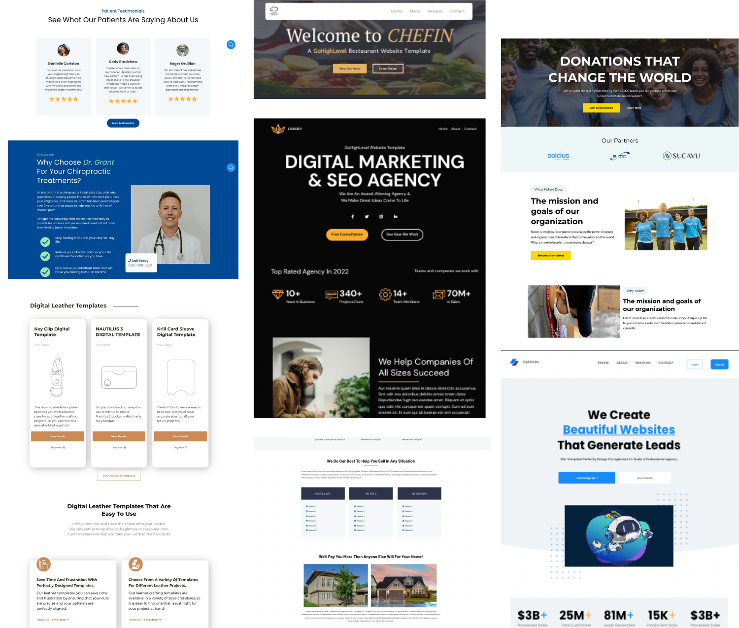 GoHighLevel Website & Funnel Templates for Digital Marketing Agencies