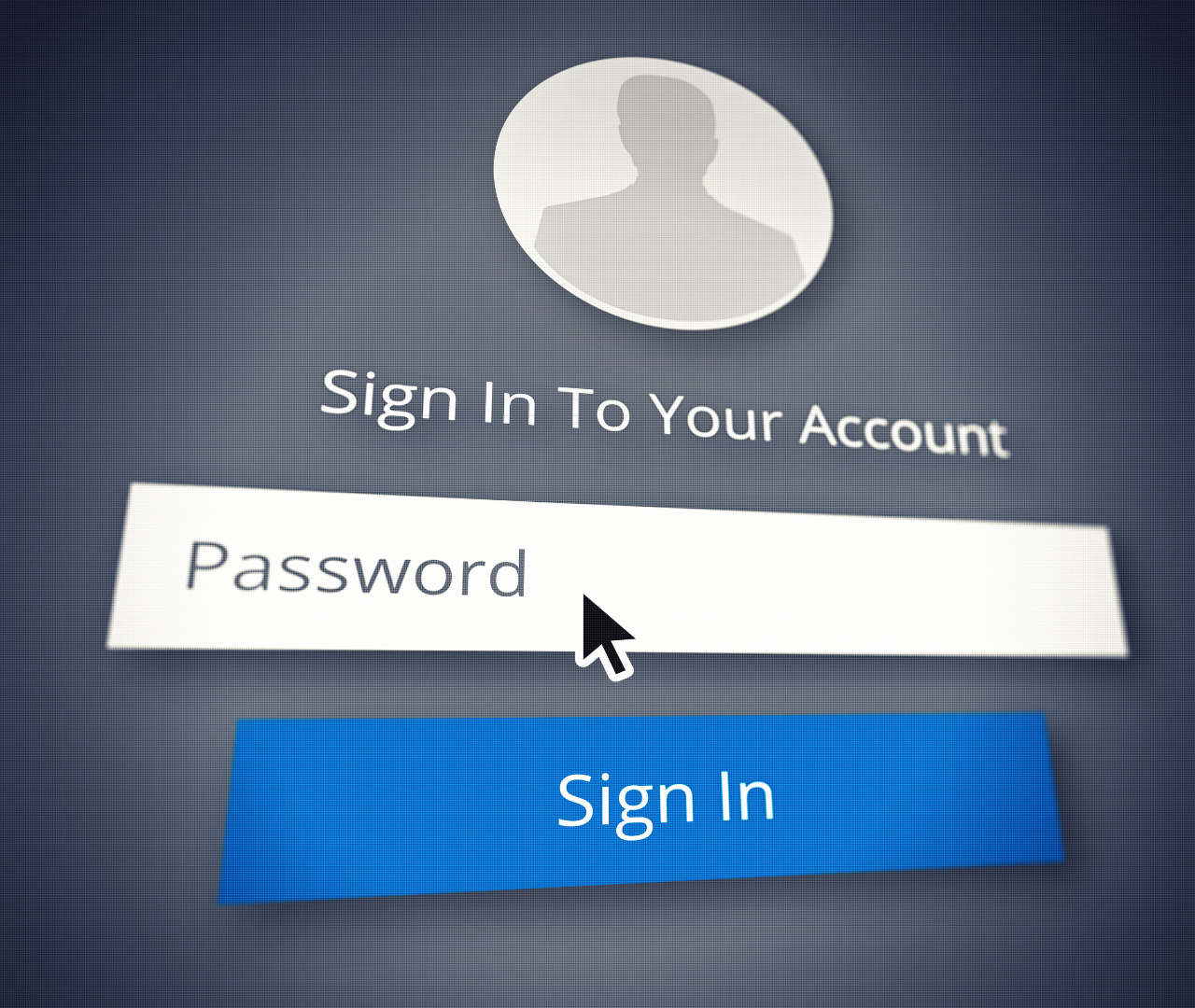 Password entry section and sign in page