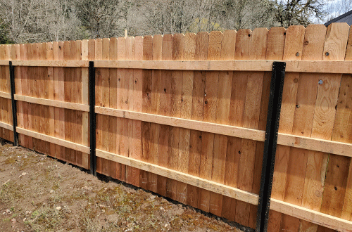 fence installation portland wood and cedar fence custom in backyard