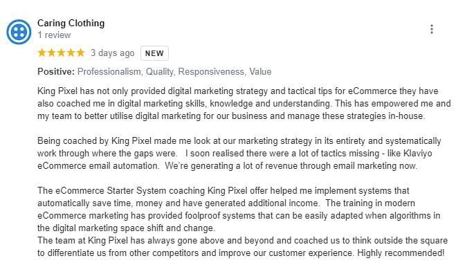 Review for King Pixel Digital Marketing 