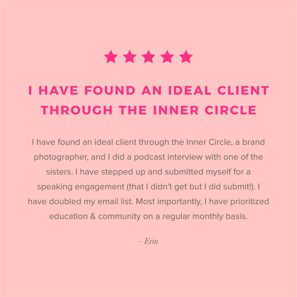 Testimonial for the Blooming Business Inner Circle