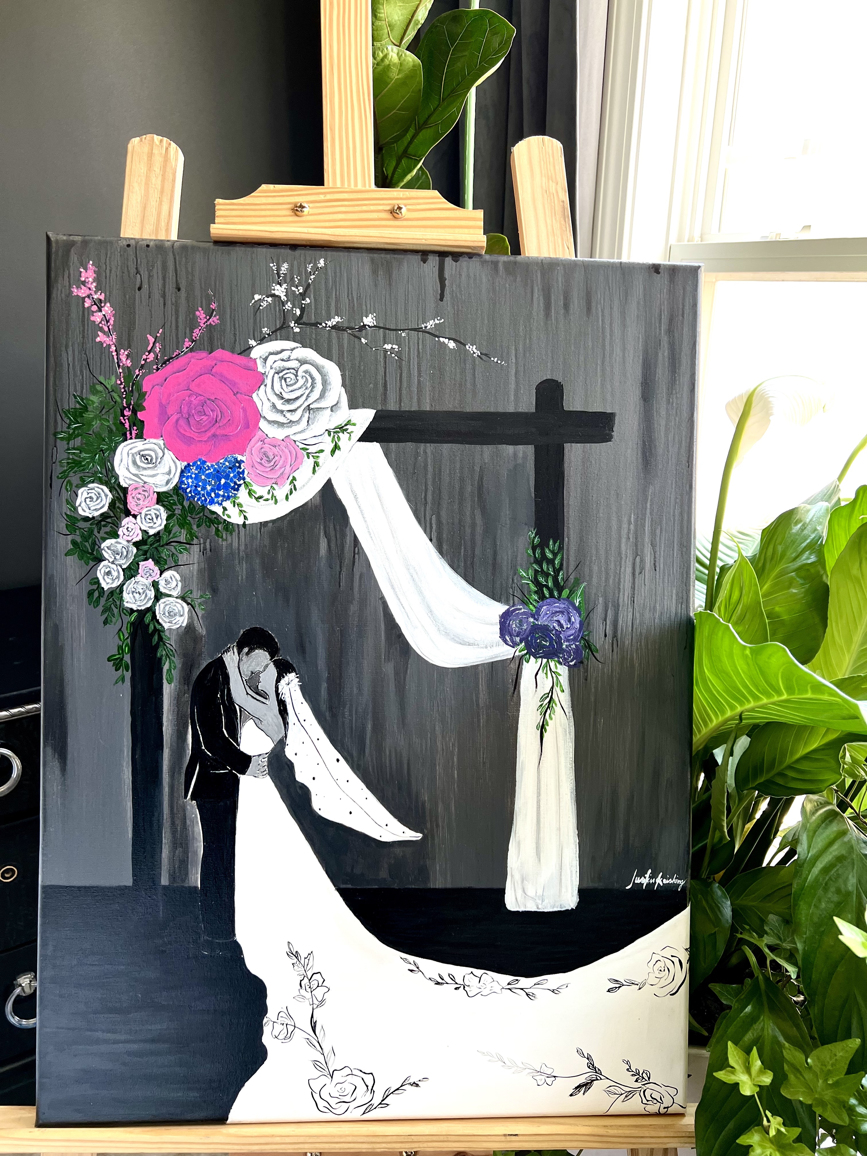 Wedding designed canvas art 