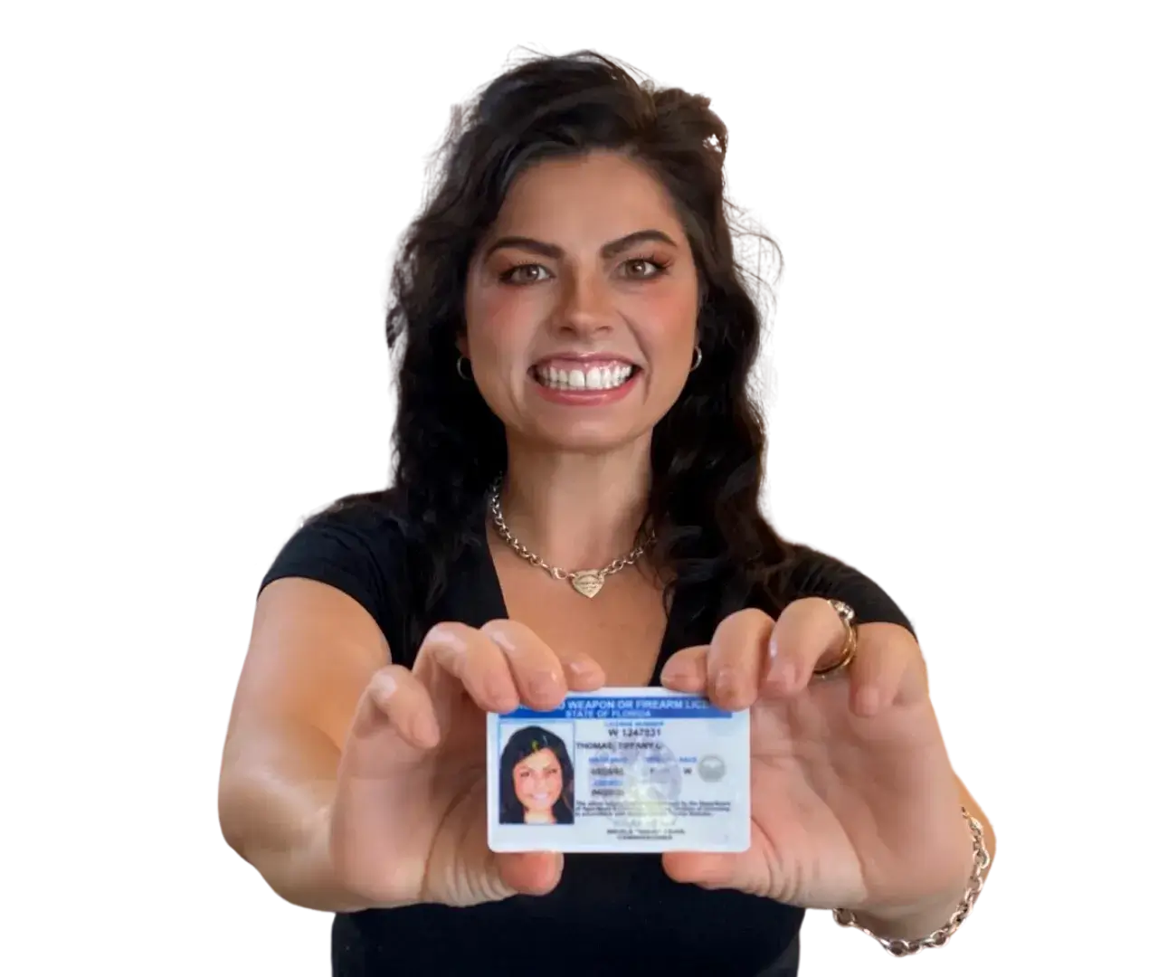 Tffany Thomas Holding Florida Concealed weapons licensee