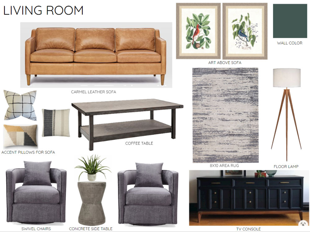 Living room furniture design board