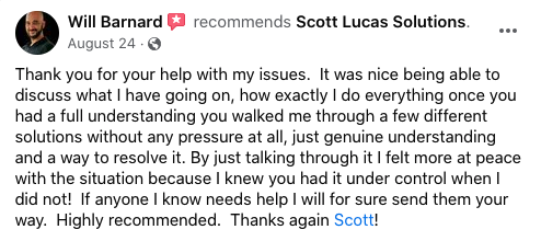 Will Barnard Recommends Scott Lucas Solutions