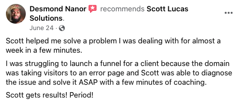 Desmond Nanor Recommends Scott Lucas Solutions