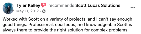 Tyler Kelley Recommends Scott Lucas Solutions