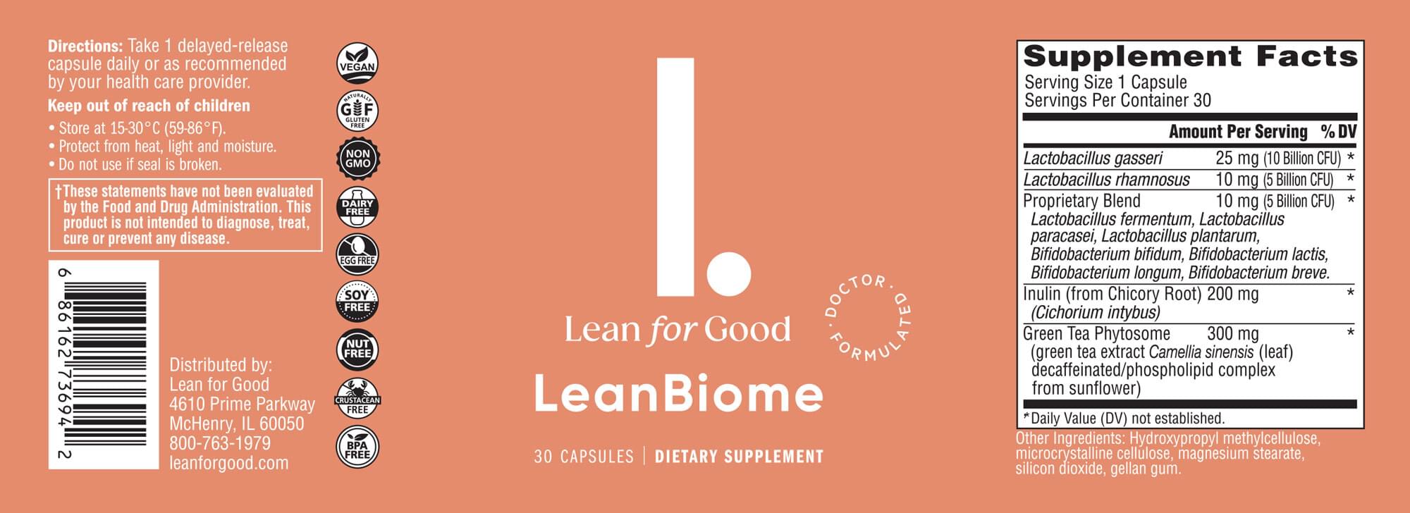 LeanBiome Supplement Facts