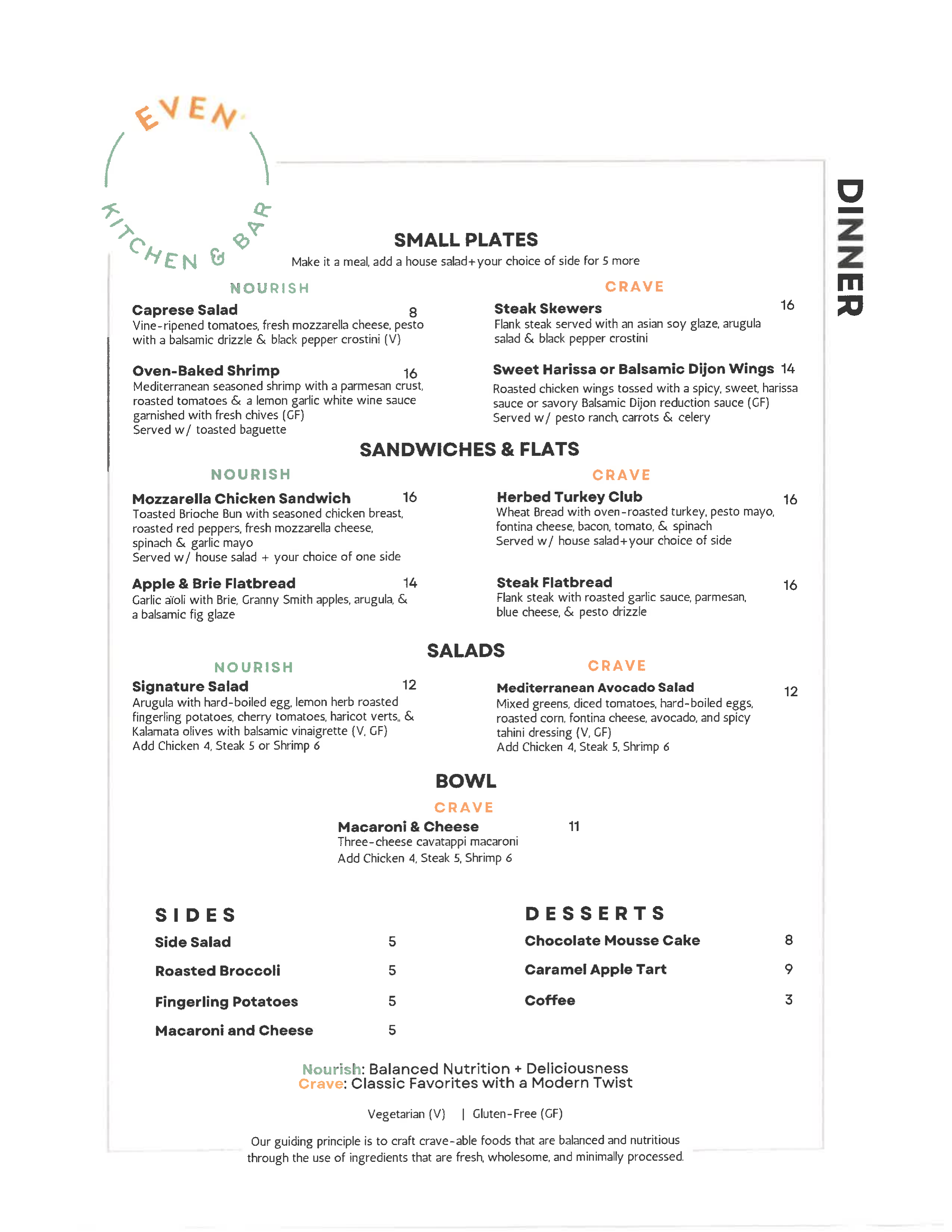 Cork & Kale Menus