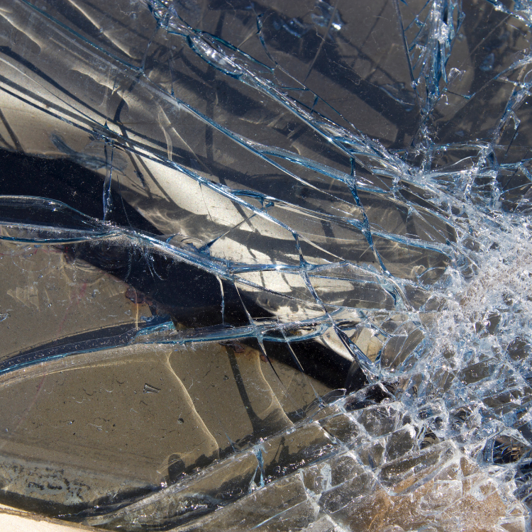 Cracked car window