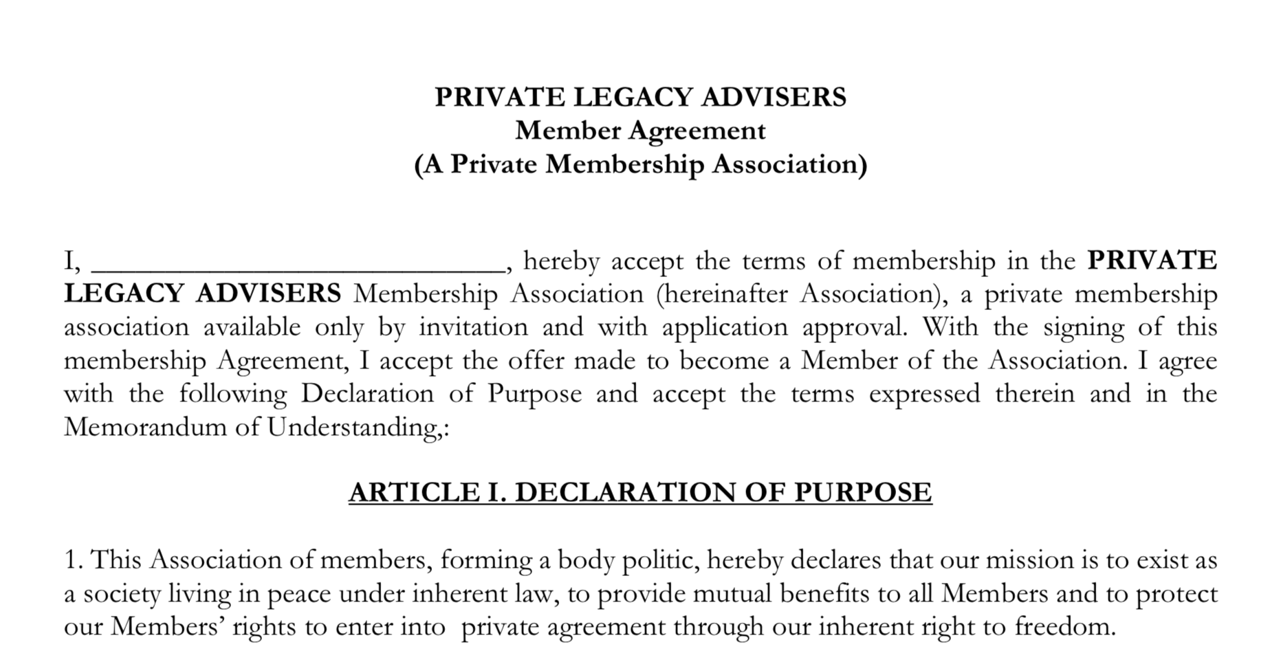 Private Agreement