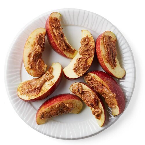 sliced apples and peanut butter