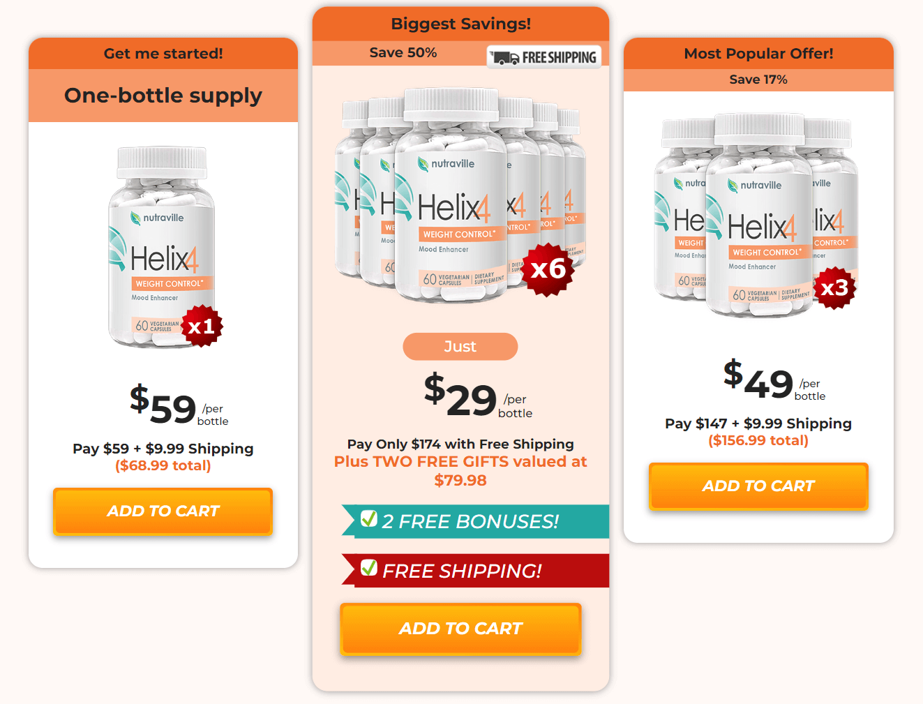 Nutraville - Helix 4 - Price Banner