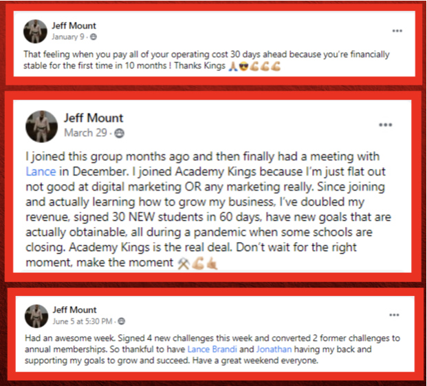 fb post about academy kings win