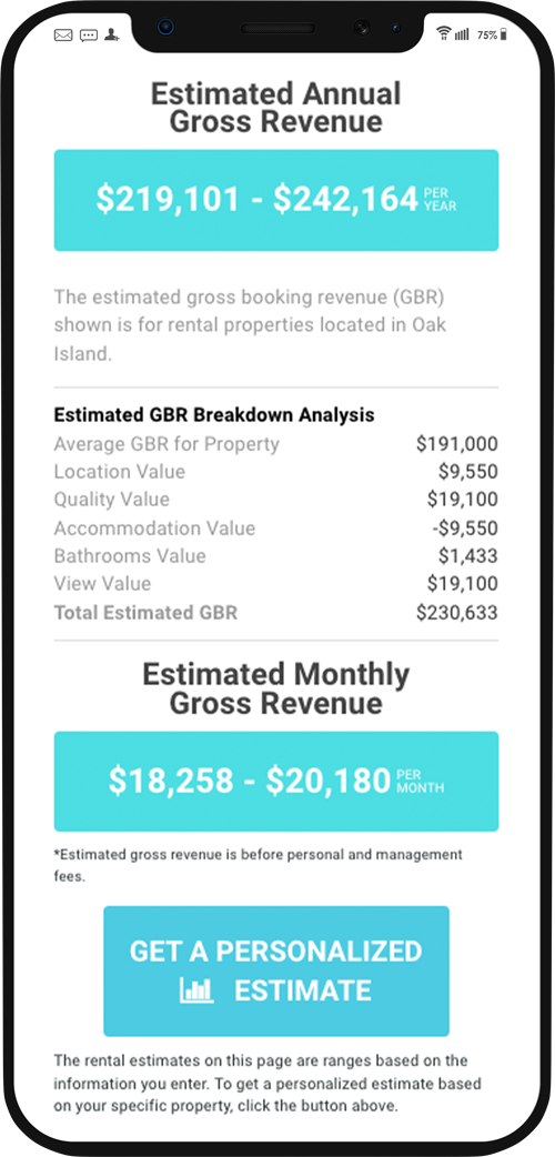 Oak Island mobile roi calculator