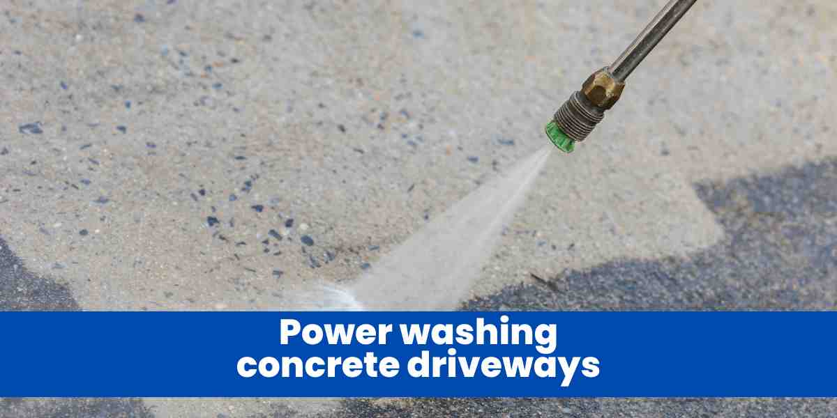 Power washing concrete driveways