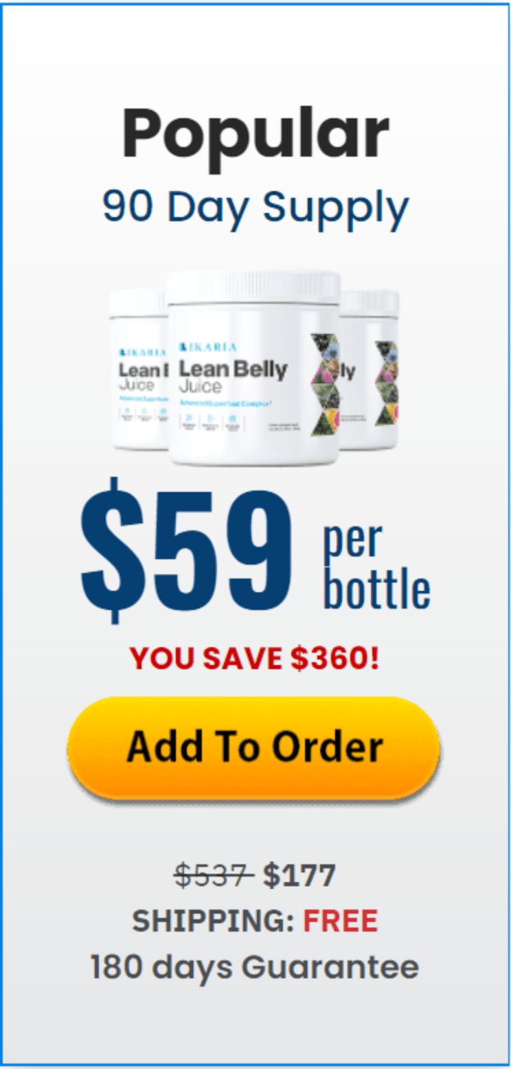 Ikaria Lean Belly Juice 3 bottle price $59 each