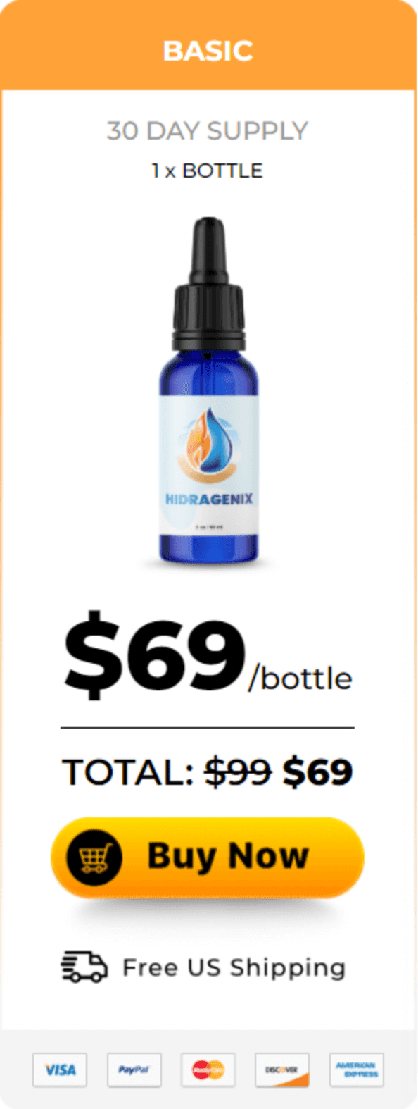 Hidragenix 1 bottle price $69 each
