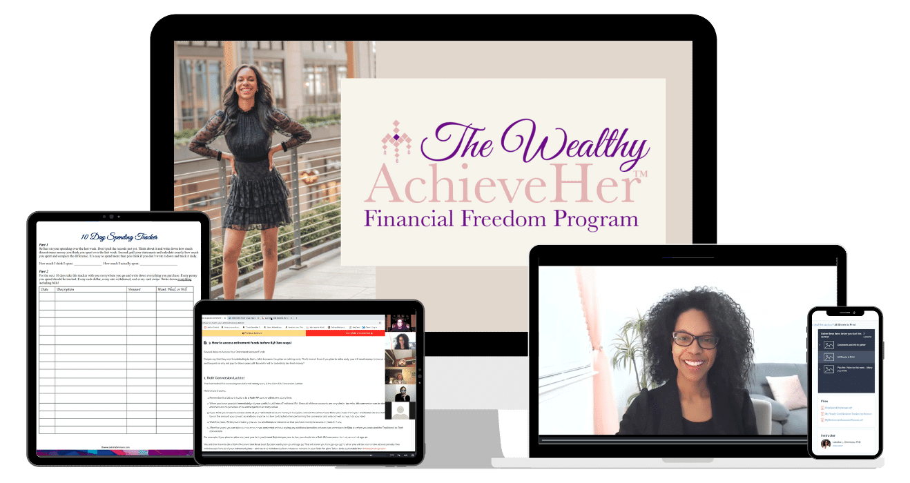 The Wealthy Achieveher financial freedom program course page