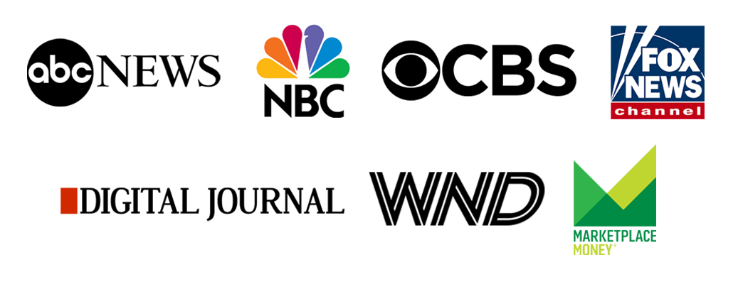 Media Logos: ABC, NBC, CBS, Fox News, Digital Journal, WND, and Marketplace Money 