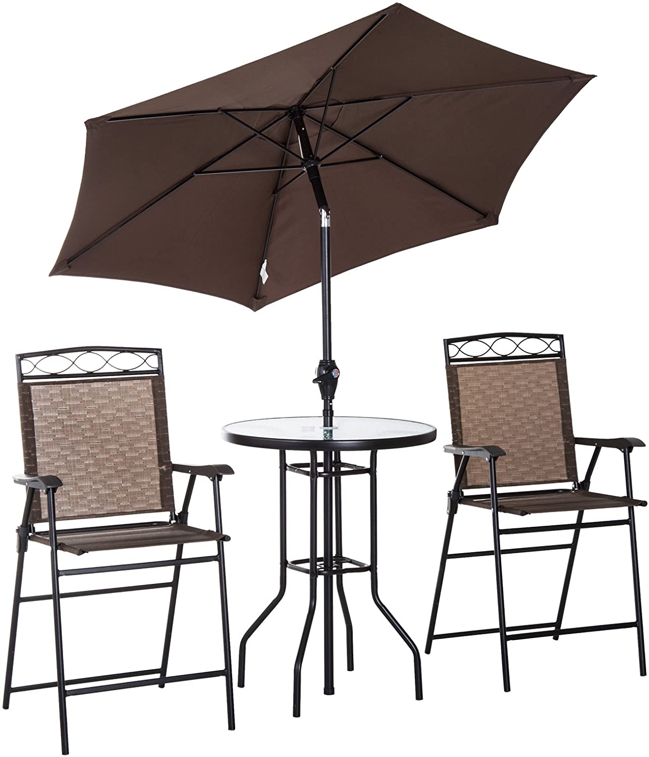 high top patio set with umbrella