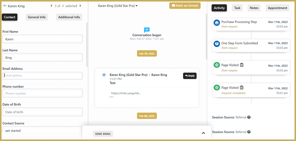 Gold Star Pro Customer Relationship Manager CRM