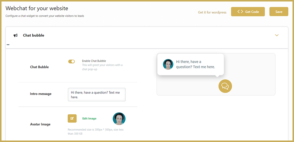 Gold Star Pro Website Chat Widget